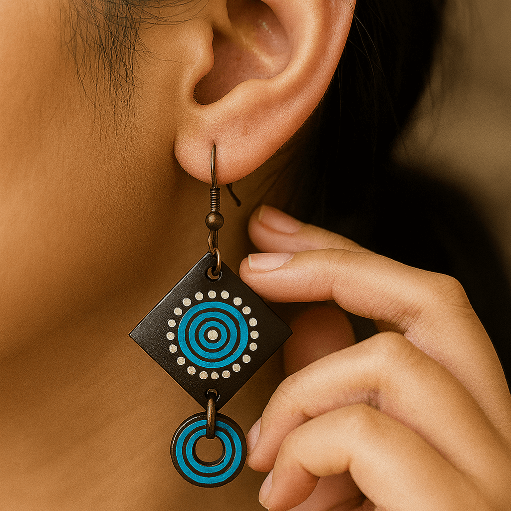 Square Carved Earrings