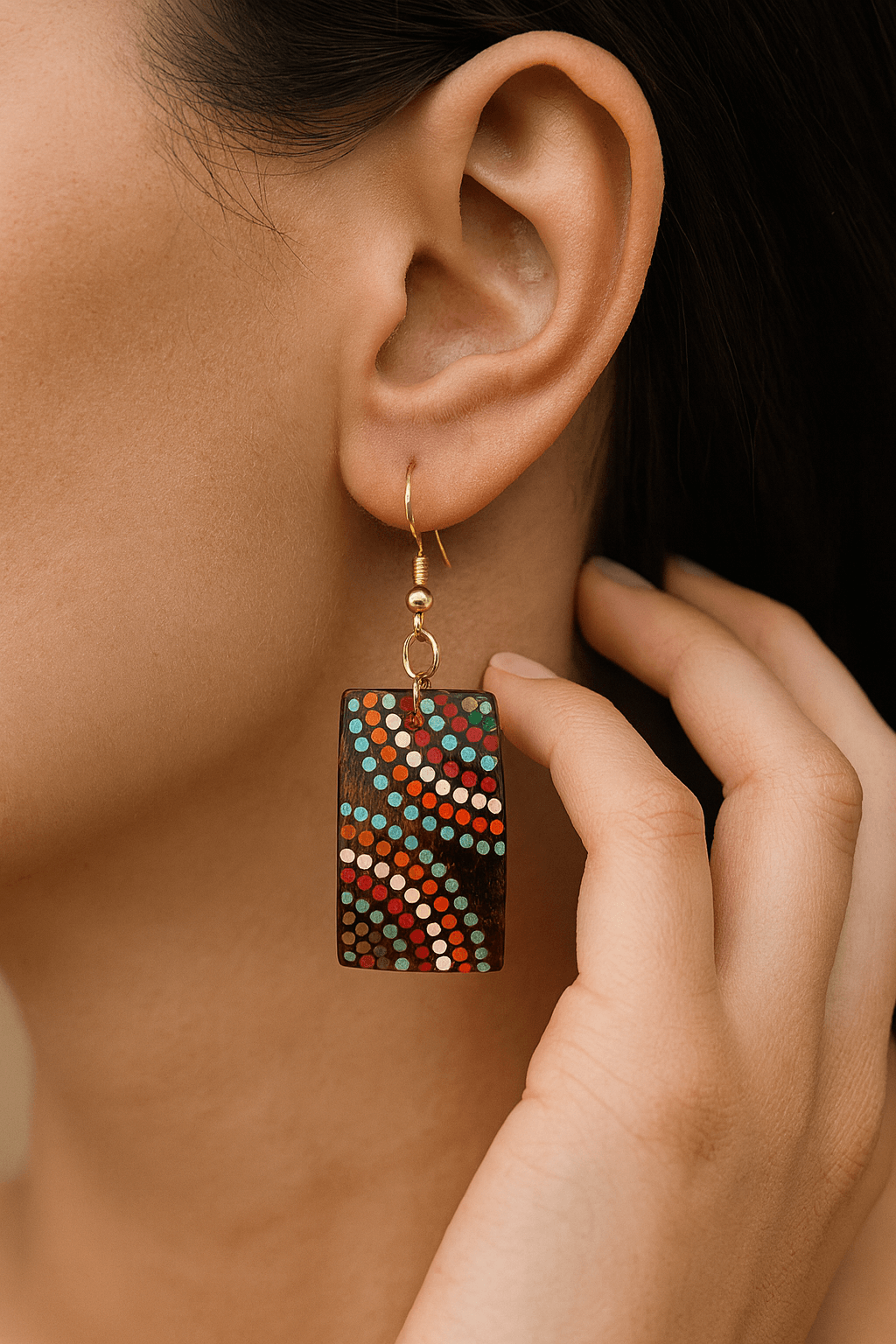 Rectangular Twinkle Dot Earrings