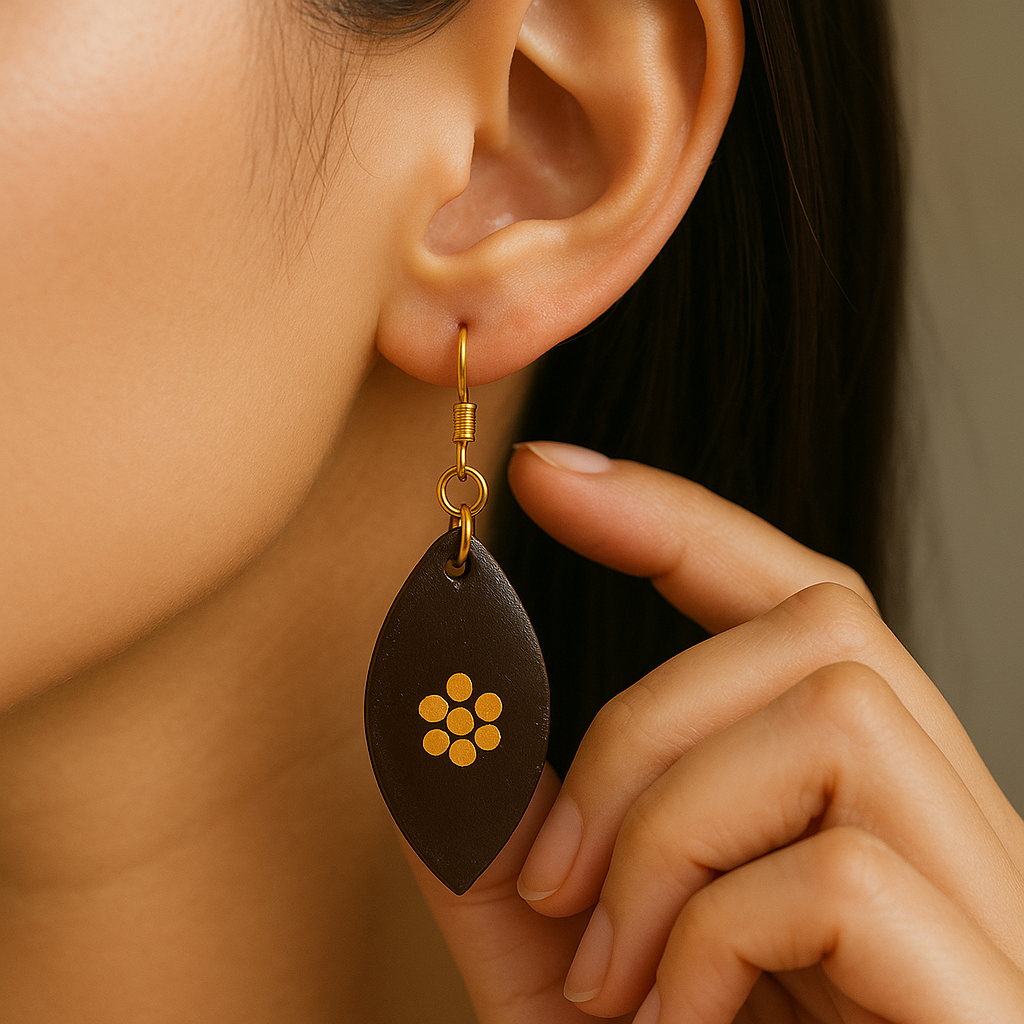 Natural Leaf Drop Earrings